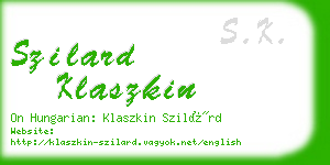 szilard klaszkin business card